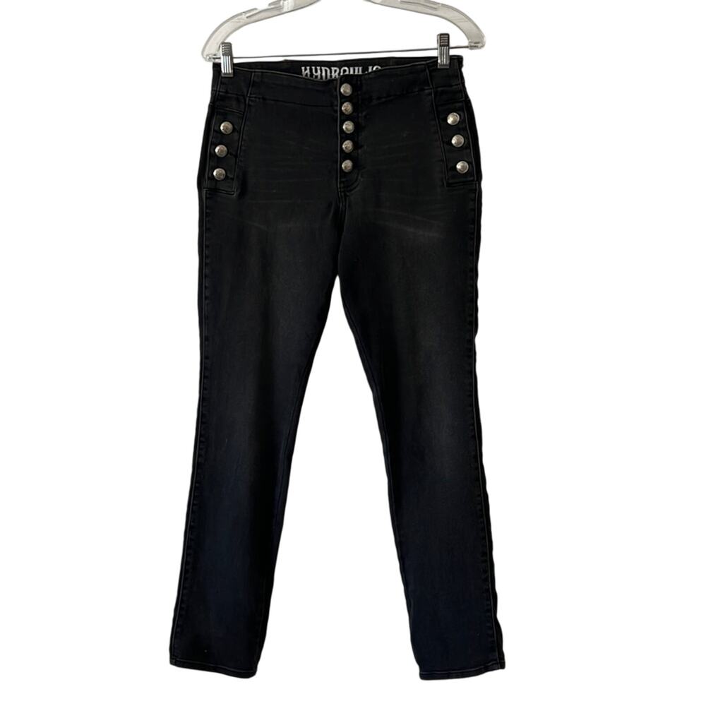Hydraulic Murray High Rise Button Fly Jeans Woman Size 4 Military Look Steampunk